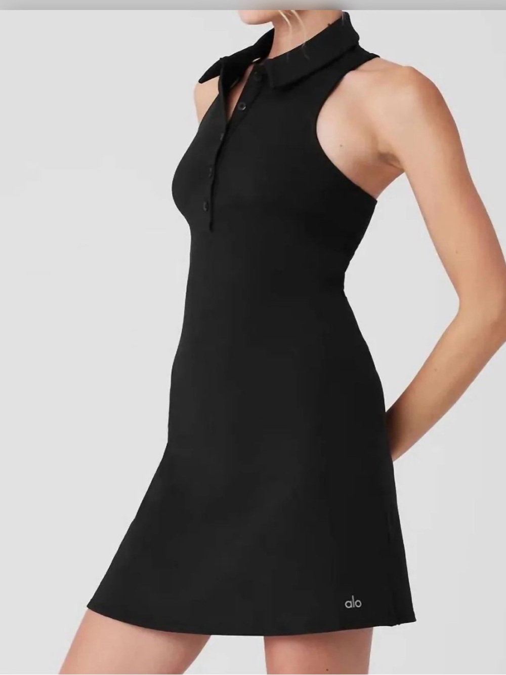 NWT ALO Yoga Black “ Charmed Tennis Dress” Sz S
